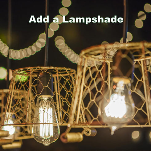 8.2Ft E26/E27 Bulb Socket,4 Pack Plug in Light Socket - Pendant Hanging Lantern Cord - Lamp Cord with Switch Extension
