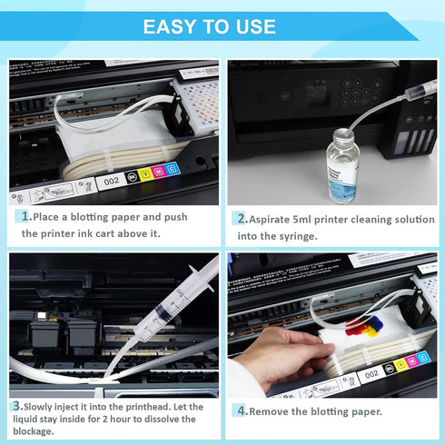 Printhead Cleaning Kit for Epson HP Canon - Inkjet Printer Head Cleaning Solution, 100ML