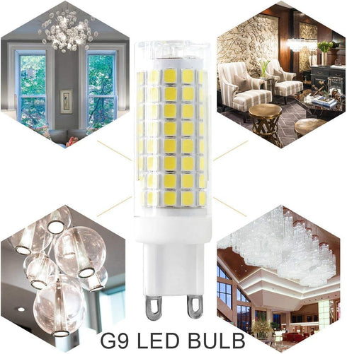 XRZT G9 Bulbs T4 6000K Dimmable Bulb 7W (40W 60W 75W Pack 4 Led Bi-Pin Base, Daylight White Light Chandelier Light