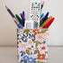 Pen Pencil Holder, Makeup Brush Holder,Ceramic Remote Control Holders Organizer with 2 Compartment Floral Multi-functional Office Organizers Storage Caddy Desk Tv Remote Holders Pink Flowers by LEAZUL