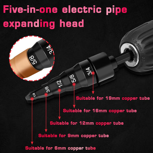13PCS Copper Flaring Tool Pipe Expander with 5 in 1 Swaging Tool, HVAC Repairing Kit Hakkin
