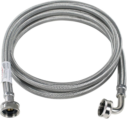 Certified Appliance Accessories Washing Machine Hose with 90 Degree Elbow, Hot or Cold Water Supply Line, 6 Feet, PVC Core with Premium Braided Stainless Steel by Certified Appliance Accessories