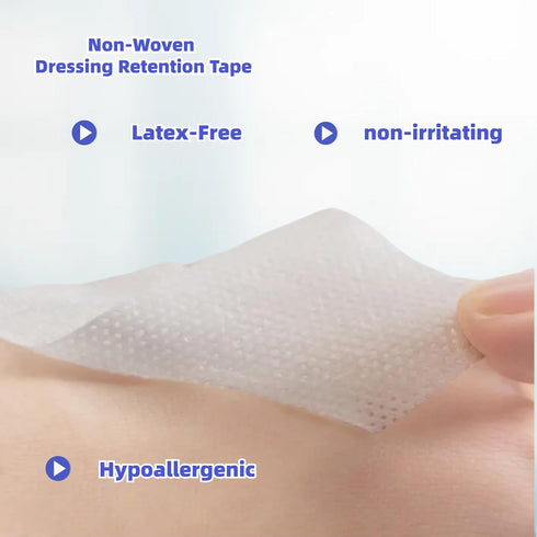 NBLEISHI Tape,3InchesX11Yards,Gentle CarePack 2Rolls Non-Woven Dressing Retention Adhesive Bandage, Hypoallergenic