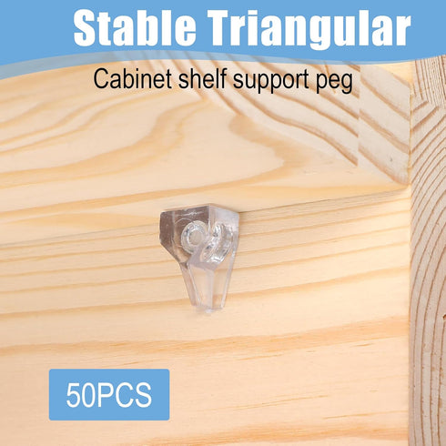 Aphumedc 50PCS 5mm Closet Shelf Support Peg, Plastic Book Shelf Pins, Clear Replacement Shelves for Cabinets Kitchen