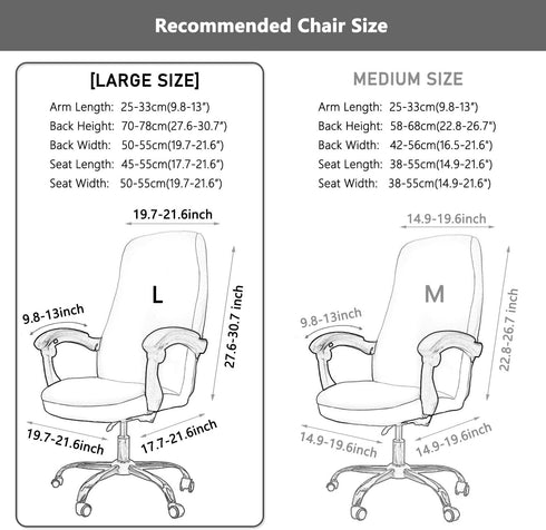 Office Chair Cover with Armrest Covers, Universal Stretch Desk Chair Cover, Computer Chair Slipcovers, Dark Gray