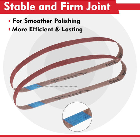 WORKPRO 24 Pack 1/2 x 18 Inch Sanding Belts, Aluminum Oxide Abrasive for Woodworking, Metal Polishing