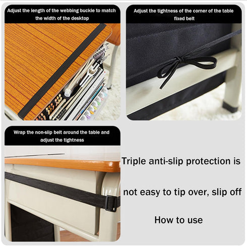 YMXWAN Organzier,8 Oxford Desk Side Hanging Storage Bag with Pen Holder,Reinforced Desk Organiser Storage Bag