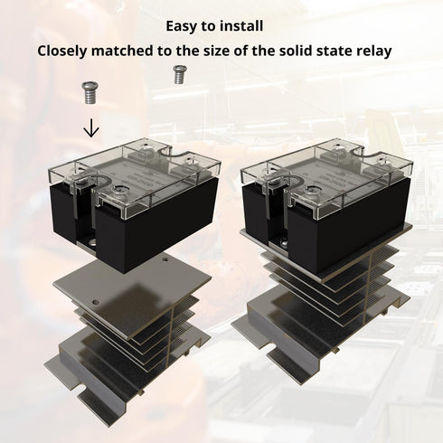 SSR-25AA Solid State Relay, AC to AC, Input 80-280V AC, Output 24-480V AC with Heat Sink