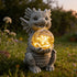 Solar Garden Decorations - Dragon Statue with Crackle Glass Ball Light - Garden Decor for Patio, Yard, Lawn, Pathway
