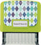 Identity Theft Prevention Confidential Security Stamp, 2.25” x 0.75" Green Argyle
