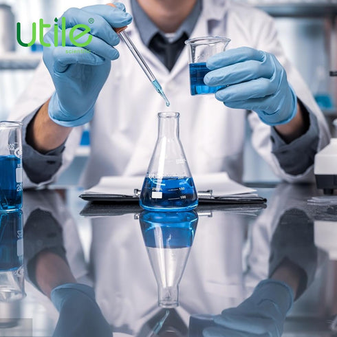 Utile Glass Erlenmeyer Flask Set - 50ml Narrow Mouth Borosilicate 3.3 Glass Flasks, 6pcs for Laboratory