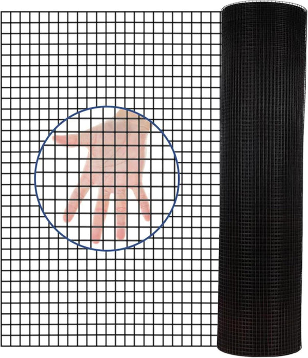 24" x 50' 1/4inch Hardware Cloth 21 Gauge, Black Galvanized Welded Wire