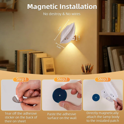 DEXULESA 10 3 Dimmable (1 Pack) Motion Sensor Wall Light with Remote Control, RGB and Colors Wireless Wall Sconces