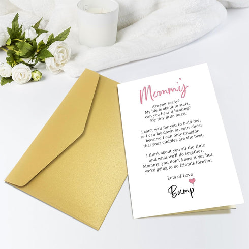 Obbyidk Mommy Poem to Be Mother's Day Card from Bump, First Mothers Day Card for Wife, Pregnant Announcement Card, New