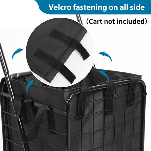 18" 15" 24" Kiffle Shopping Cart LinerWithout Trolley, X X Square Bottom, Fits Grocery Cart, Cover and Adjustable