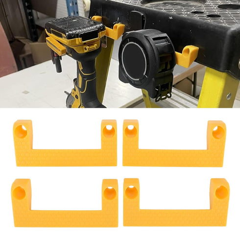 4pcs Garage Organizer Tool Storage, Tape Measure Clip Plastic Holder for Ladder Workbench Electric Tool Organization