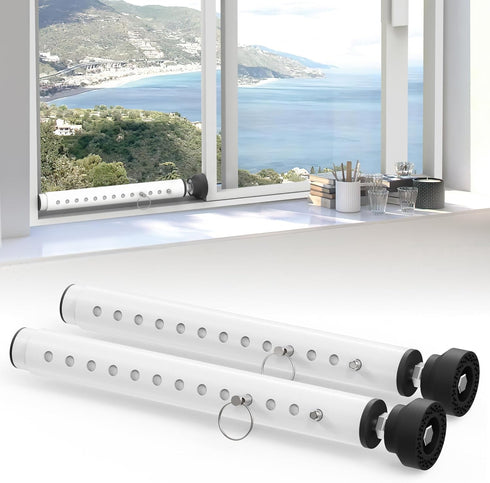 WooFogShortSecurity Bars for Sliding/Vertical Window, Adjustable Window Jammer Bars Security Inside,SmallWindow Guards