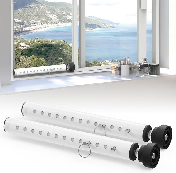 WooFogShortSecurity Bars for Sliding/Vertical Window, Adjustable Window Jammer Bars Security Inside,SmallWindow Guards