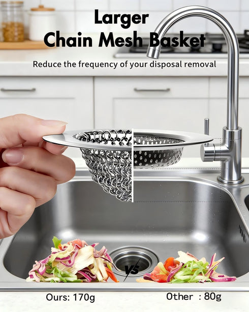 Ztruth 304 Kitchen Sink Drain Strainer Patented Reversible Sink Strainer, Anti-Clogging Sink Strainer Basket, Stainless