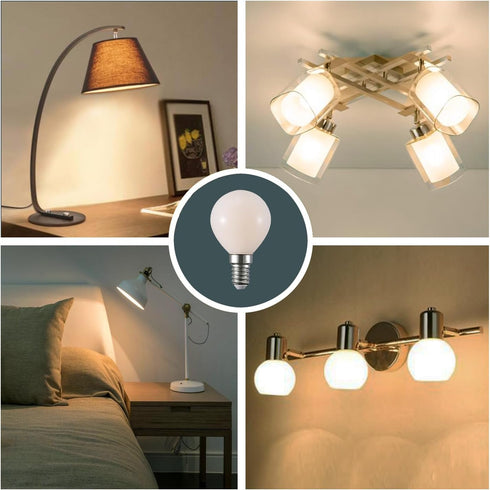 ZTTCDI 2.5W G45/G14 Bulbs 25W E14 120V Bulbs Bulbs Pack 6 (6000k) LED Light Equivalent Vanity Light Small Globe Night