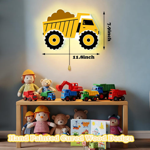 Aurelema Construction Themed Night Light Wall Lamp Sleeping Nursery Lighting Cute Floating Battery Operated Hanging