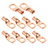 Ampper Heavy Duty Copper Wire Lugs, UL Eyelets Ring Crimp Terminal Connectors for Battery Cable Ends (10 Pcs, 2 Awg)
