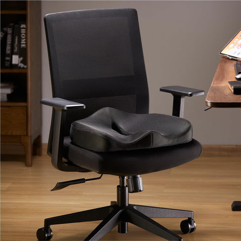 Tailbone Mount-It! Office Seat Cushion, Premium Comfort Chair Lumbar Support, Memory Foam, Gel Filling, Ergonomic