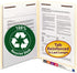 Smead 100% Recycled End Tab Fastener File Folder, Manila, 2 Fasteners, Letter Size, 50 per Box