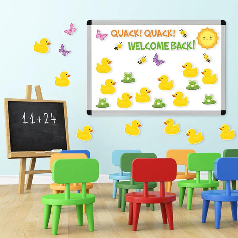 Back to School 59Pcs Duck Bulletin Board Cutouts, Classroom Decorations for First Day of School Duck Themed Party