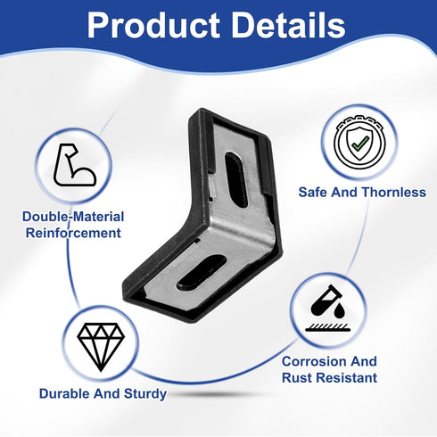 50pcs 18x28x28mm 90 HARFINGTON Metal Corner Braces L-Shape Degree Right Angle Brackets Corner Braces with Plastic