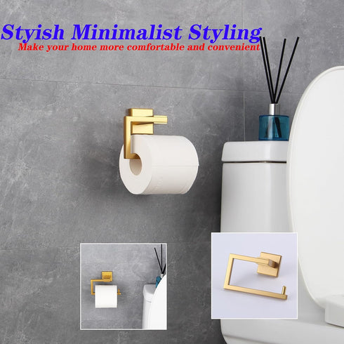 JG1905-BE GERZWY Gold Stainless Steel Toilet Paper Holder Paper Towel Dispenser Tissue Roll Hanger Wall Mounted