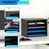 Wood Desktop Letter Tray File Organizer, Paper Storage Mail Sorter with 3 Adjustable Drawer Boards for Home and Office