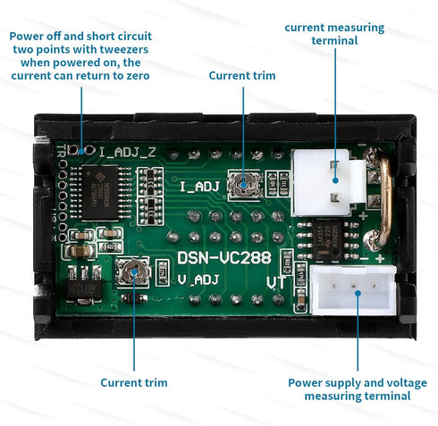 10 Pcs 0.28 Digital Voltmeter Ammeter, 100V 10A Volt Amp Meter with Dual LED Multimeter Display Panel