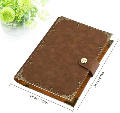 SEEHAN A5 Journal Vintage Binder Journal Notebook 200 Pages, PU Leather Blank Journal Sketchbook A5 Notepads Travel Journal for Writing Drawing by SEEHAN
