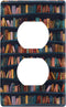 foixnub Duplex Outlets Wall Plate Cover Colorful Book Shelf 1 Gang Duplex Receptacle