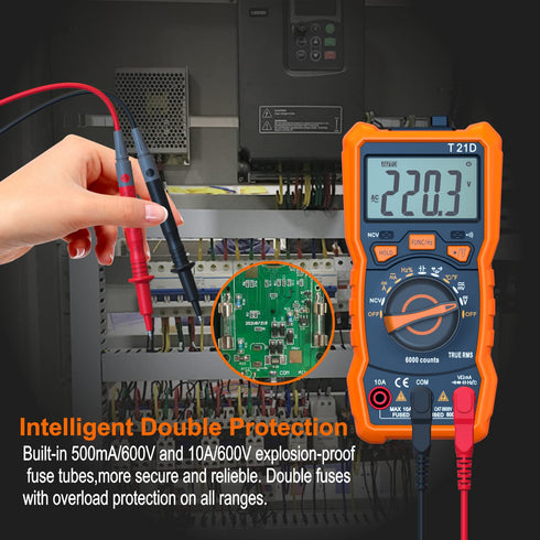 Auto-Ranging Digital Multimeter, TRMS 6000 Counts AC DC Voltmeter, Electrical Tester with NCV