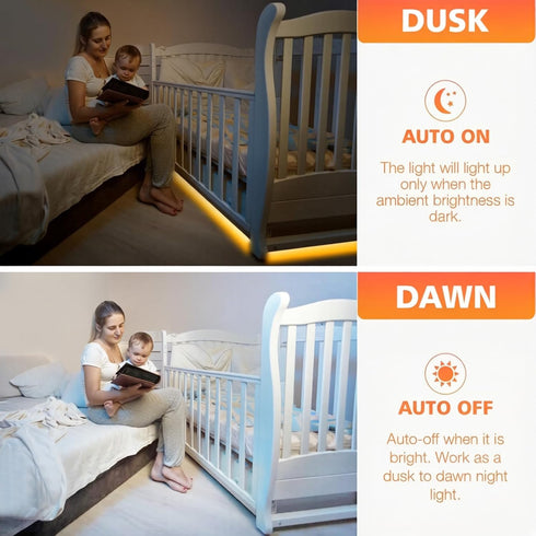 Dimmable 16.4ft 3000K WOBANE LED Strip Lights, Motion Sensor Light Strip with Remote and Adapter, Night Light