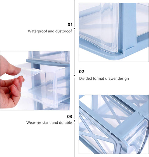 Hemoton Desktop Drawer Box Unit, Storage Organizer for Pen and Office Supplies, Plastic Drawers