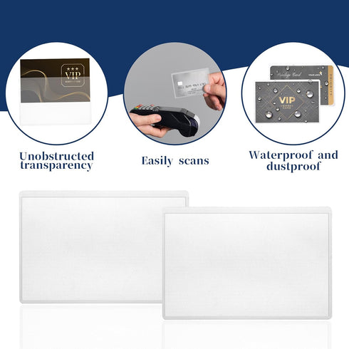 Xthrotsenk 40 Pack Credit Card Protector Social Security Card Sleeves Protector Medicare Sleeve Waterproof Clear Cards