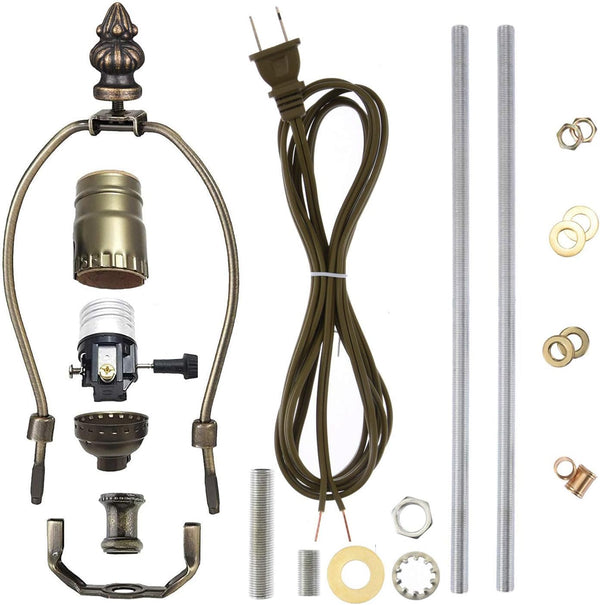 Canomo Table Lamp Kit Lamp Rewiring Kit with 8 Inch Harp, Lamp