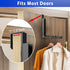 2 Pcs Over The Door Hooks Hanger, Folding Over Door Clothes Drying Rack Hooks for Hanging Clothes, Towel Racks (Black)
