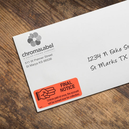 ChromaLabel 1 x 2.25 Inch Accounts Receivable Labels, 250 Labels per Dispenser Box