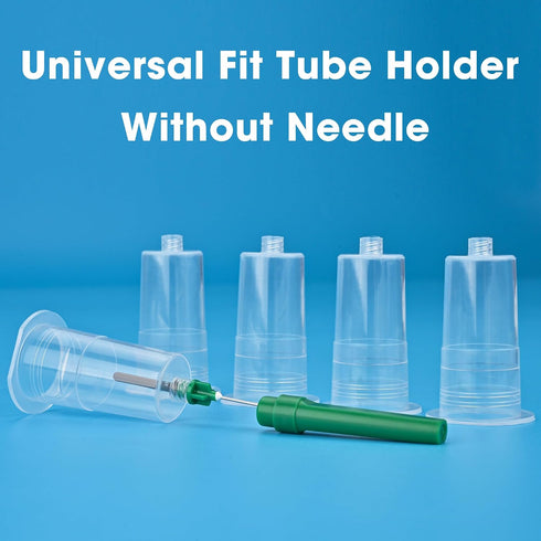 Pack 100 Vacutainer Blood Collection Tube Holder - Disposable Needle Holder Universal Fit Transparent Connector