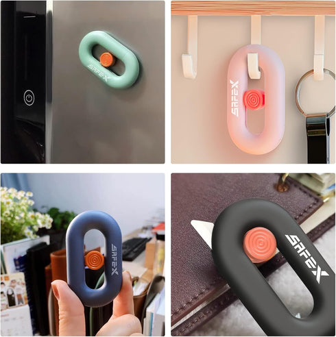 Box Cutter Retractable - Mini Ceramic Box Cutter with Built-In Magnetic Safety Feature, Cute Small Box Cutter for