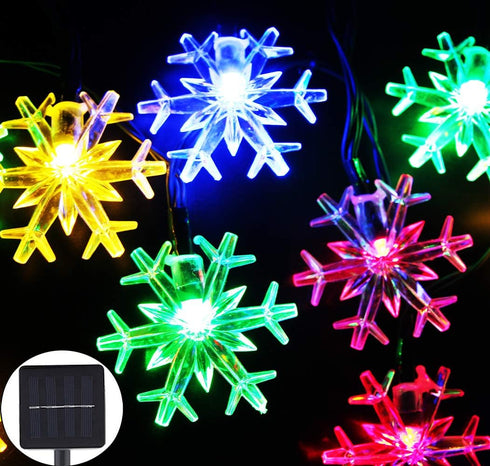 Inngree Solar Christmas Lights Outdoor Waterproof Decorations 20 Ft 30 LED Snowflake String
