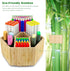 Bamboo Art Supply Organizer, Rotating Holder for 350+ Pencils, Desktop Storage Caddy for Classroom