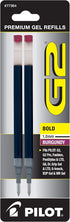 Pilot G2 Gel Ink Refills, Pack of 2, Bold Point 1 mm, Burgundy