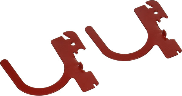 Wall Control 3in Reach U-Hook Accessory, “U” Shaped Slotted Metal Pegboard Hook - Red