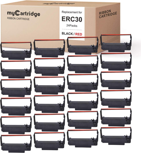 myCartridge 24 Pack ERC30 ERC-30 Compatible Ribbon Cartridge for Epson ERC30/ERC34/ERC38, TM-U220 Printer