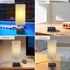 12 Inch Dimmable, 8 Inch Cordless Table Lamp (Linen)-Touch Rechargeable, Fabric Shade, Ideal for Bedroom & Living Room